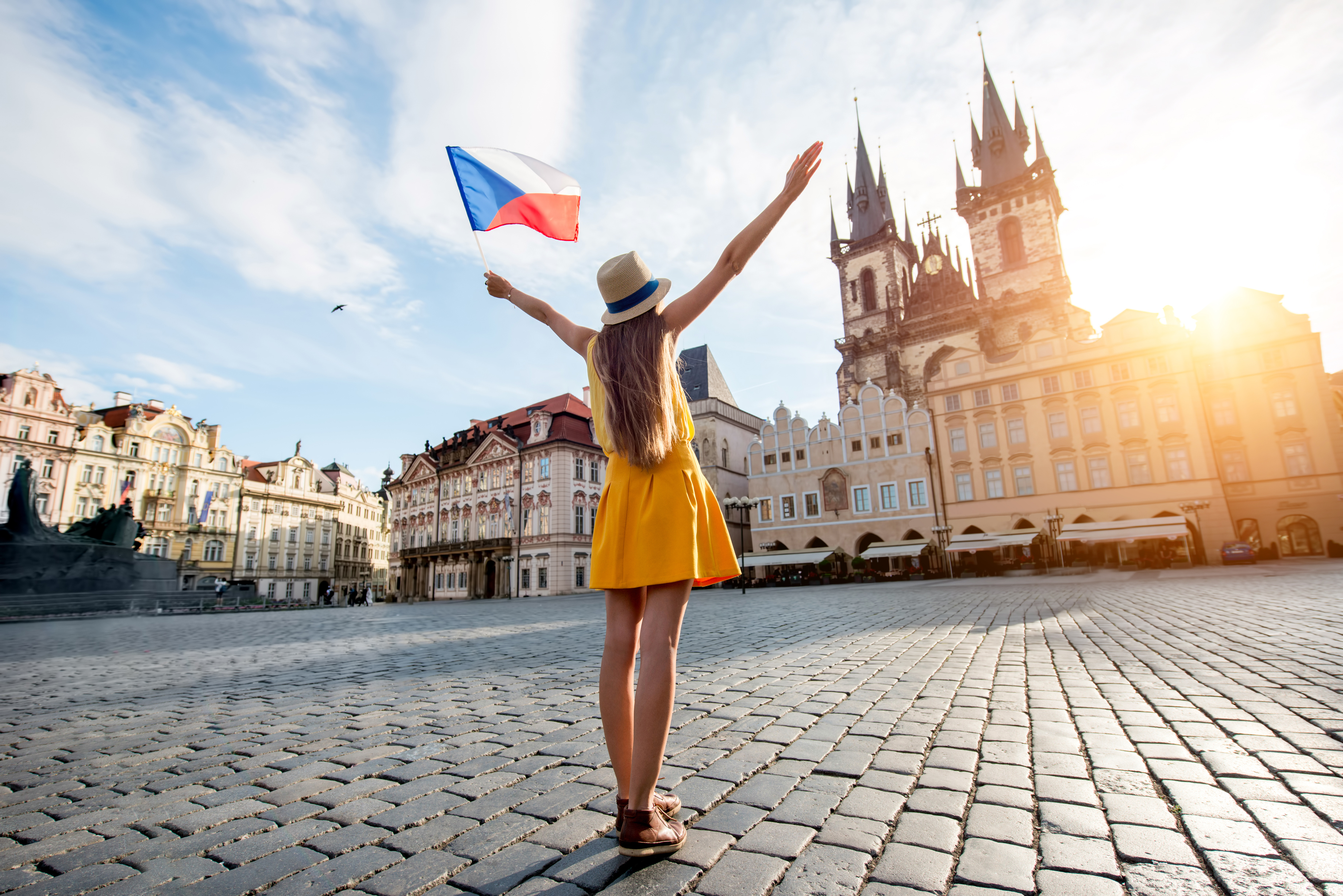 girl with czech flag